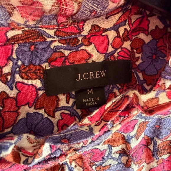 J. Crew Floral Blouse in Pink, Purple & Brown - Picture 3 of 3